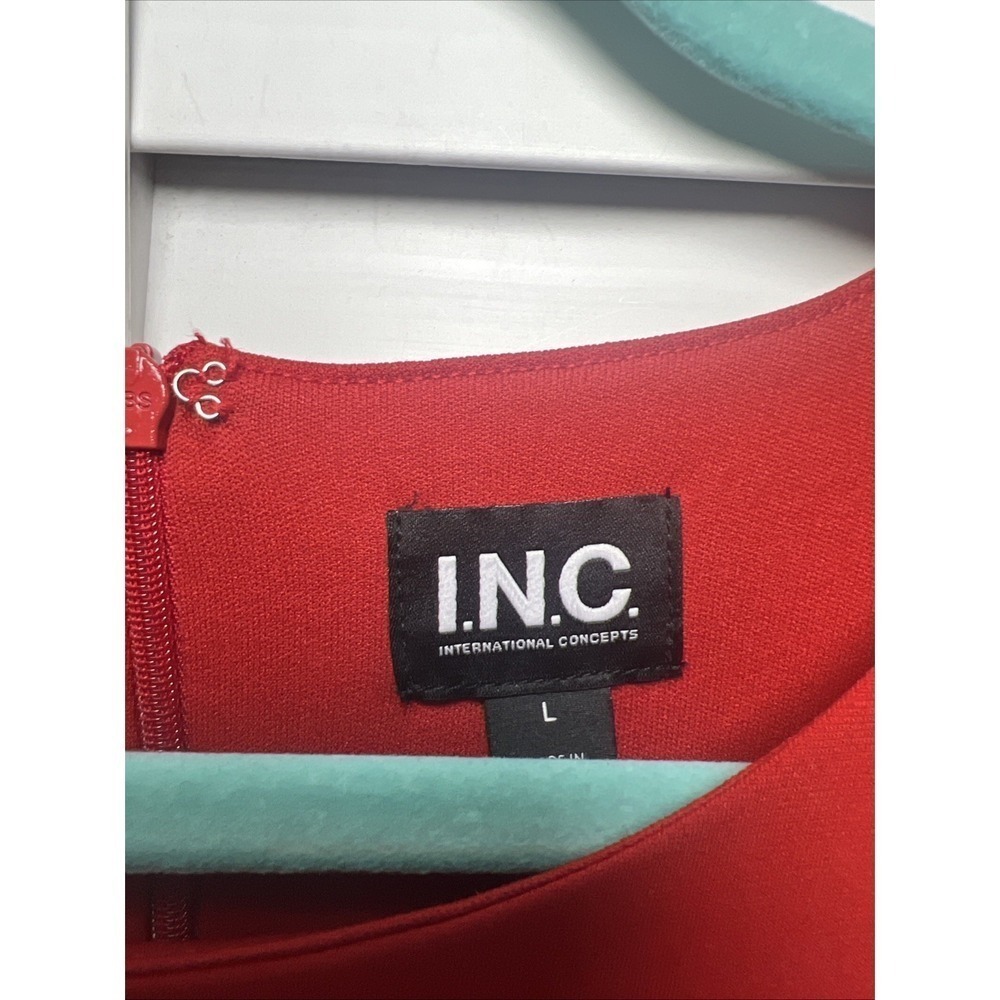 I.N.C. International Concepts Sleeveless Ruched Sheath Dress Size Large Red - Picture 5 of 11